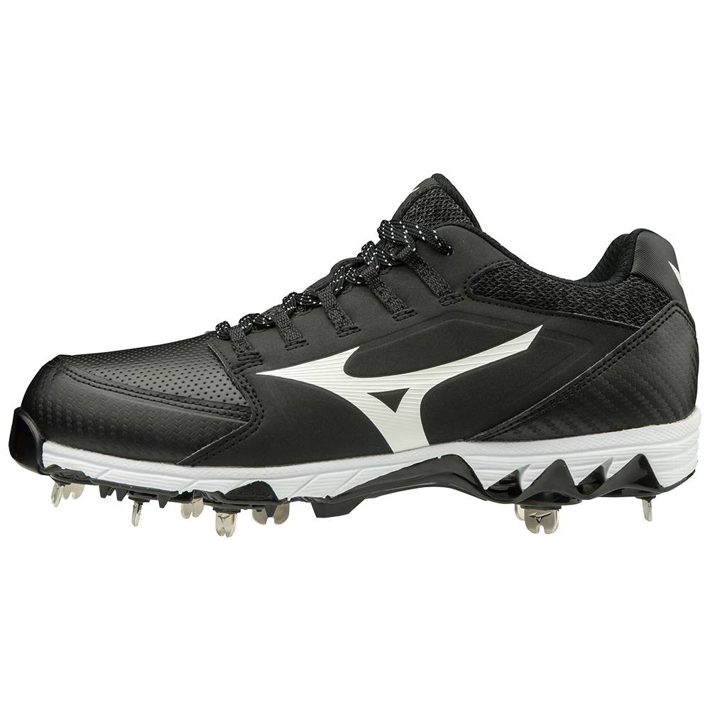 Mizuno Women's 9-Spike Swift 6 Low Metal Softball Cleats Black/White (320588-BWF)